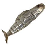 Silver Articulated Sturgeon. 36 g. London Import, c 1890, Berthold Hermann Muller