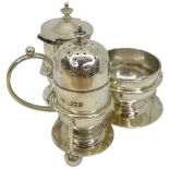 Silver Basket Cruet Set. 178 g. London 1900, Horace Woodward and Co.