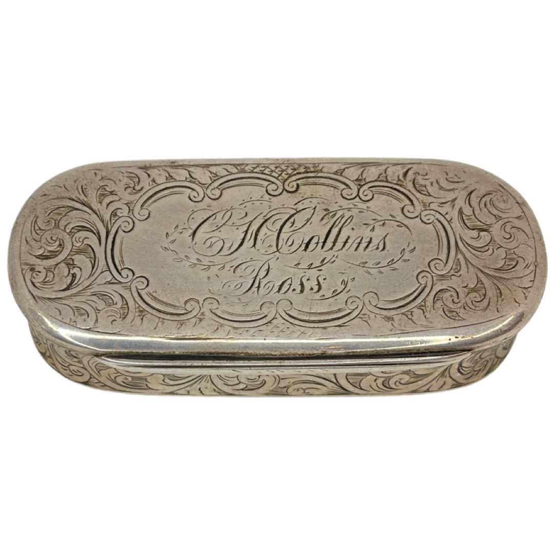 Victorian Silver Snuff Box. 89 g. Birmingham 1853, Hilliard & Thomason