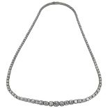 An 18ct White Gold Diamond Rivi`ere Necklace