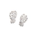 A Pair of 18ct White Gold Diamond Spray Earrings