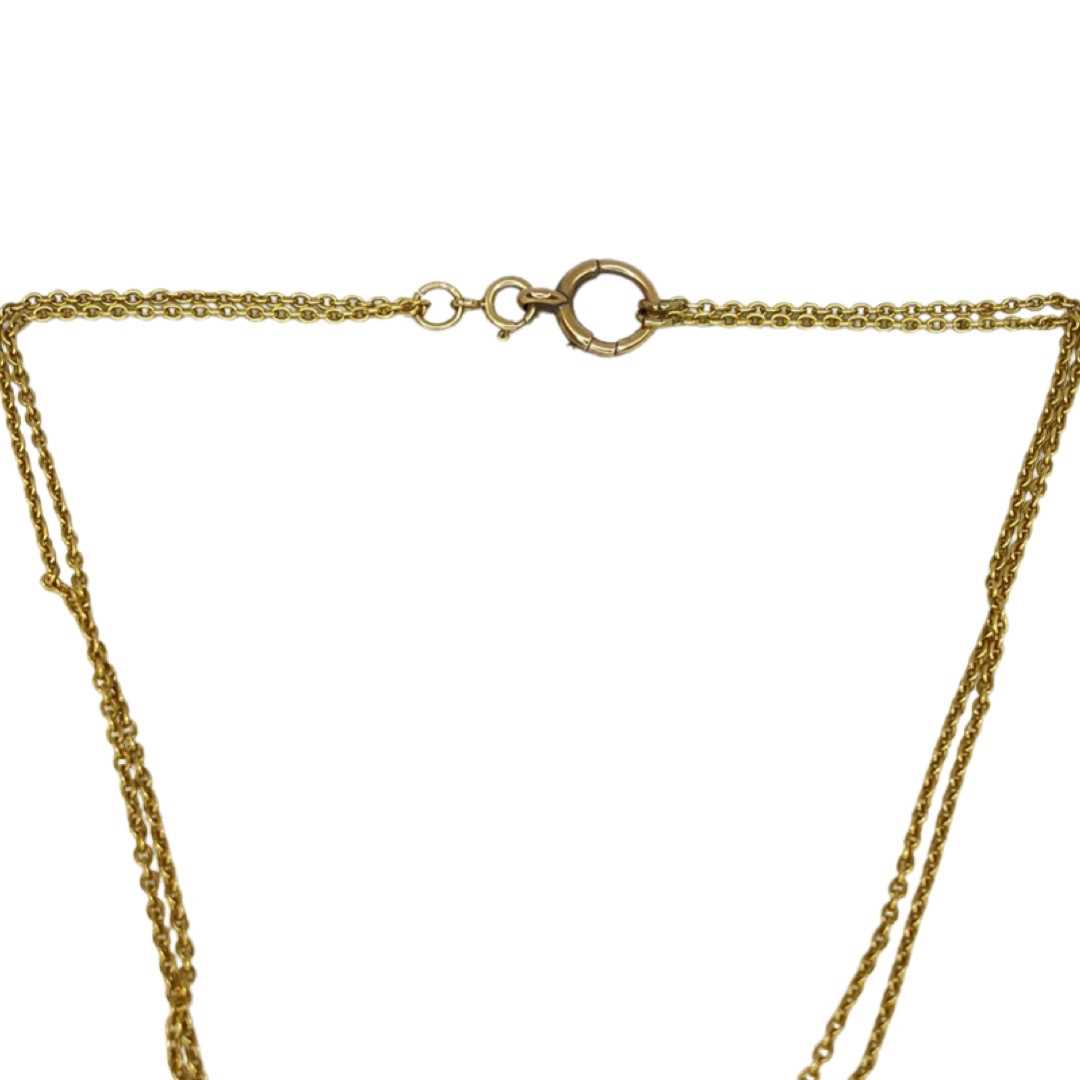 An Antique Yellow Gold Oval Link Long chain. - Image 3 of 4