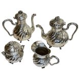 4 Piece Italian Coffee Set. 2473 g. Marked ARG 800 .