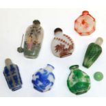 Six Chinese Peking glass snuff bottles of various forms - 19th/20th century