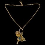 9ct Gold Charm Bracelet, 11 g