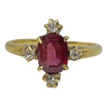 A Victorian Garnet and Diamond Cluster Ring.