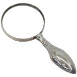 Silver Handled and Silver Mounted Magnifying Glass. 40 g in all. London 1991, William Neale and Sons