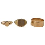Mixed Lot of 9ct Rose Gold Rings, 11 g