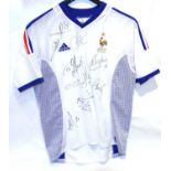 Retro France football shirt signed by the French squad circa 1996