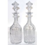 A pair of decanters, shouldered bottle shape