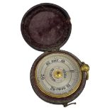 Early 20th Century Gilt Brass Pocket Hygrometer
