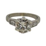 A Fine Art-Deco Brilliant Cut Diamond Single Stone Ring