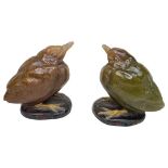 Amelric Walter and Henri Berge pair of Pâte de Verre paperweights