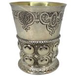 Early German Silver Beaker. 163 g. Probably late 18th Century