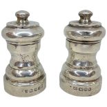 Pair of Silver Salt and Pepper Grinders. London 1979, David Shaw Silverware