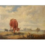 ROBERT LADBROOKE (BRITISH, 1770-1842) COWS IN A LANDSCAPE