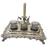 Georgian Silver Pen, Inkstand and Chamberstick. 2319 g. London 1824, Joseph Angell I