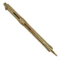 A 9ct Yellow Gold Toothpick by Sampson and Morden Ltd.