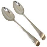 Pair of Silver Hester Bateman Serving Spoons. 120 g. London 1784.