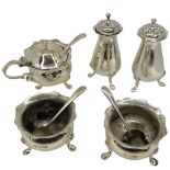 5 Piece Silver Cruet Set. 280 g. Sheffield 1901, Lee and Wigfull