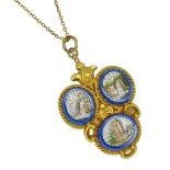 An 18ct gold Micro Mosaic Pendant