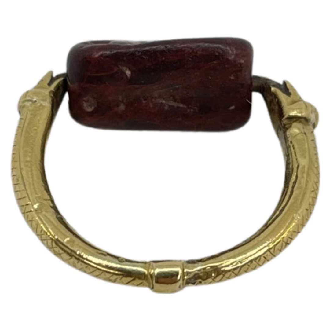 A Fine and Rare Estruscan Gold and Jasper Intaglio Swivel Ring - Image 3 of 5