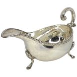 Silver Sauce Boat. 174 g. Birmingham 1977, A.Marston and Co.