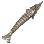 Articulated Silver Pike. Unmarked, Possibly Spanish Silver