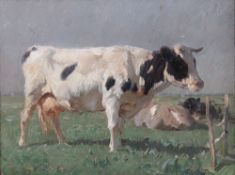 Zügel, Heinrich von. Murrhardt 1850-1941 München. "Mittagsruhe auf der Weide". Rechts u. si