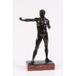 Friedrich Schenkel. Kirchheim/Teck 1877-?. "Athlet". Bronze, dunkelbraun patiniert. Sign. mit