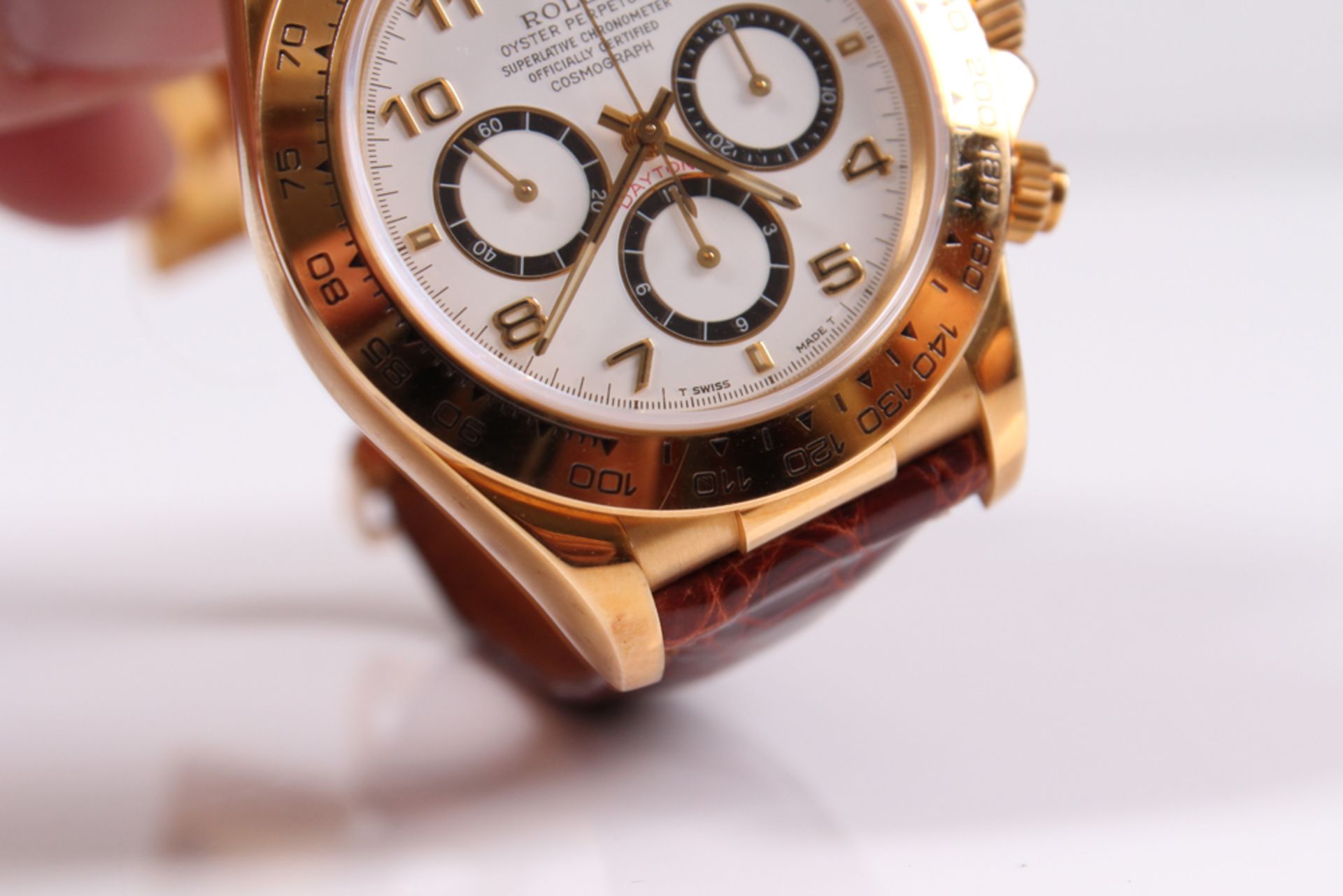 Rolex Armbanduhr. Daytona Oyster. Chronograph. GG, 750, Gew. 121 g. Datum, Wochentag, Zentral - Image 11 of 11