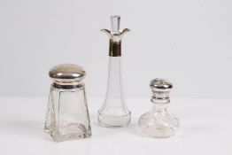 Konvolut. Glasdose mit Silberdeckel