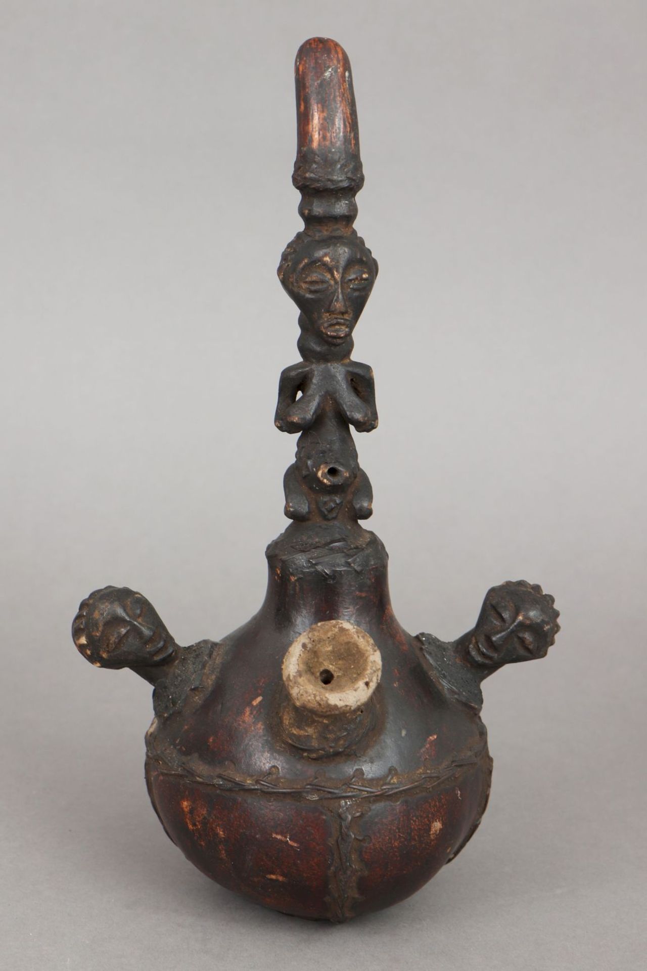 3 afrikanische Kalebassen-Figuren/Gefäße bzw. Pfeifen - Image 4 of 6