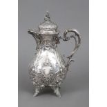 Silber Kaffeekanne, Deutsch, um 1900 (wohl Bruckmann & Söhne, Heilbronn)