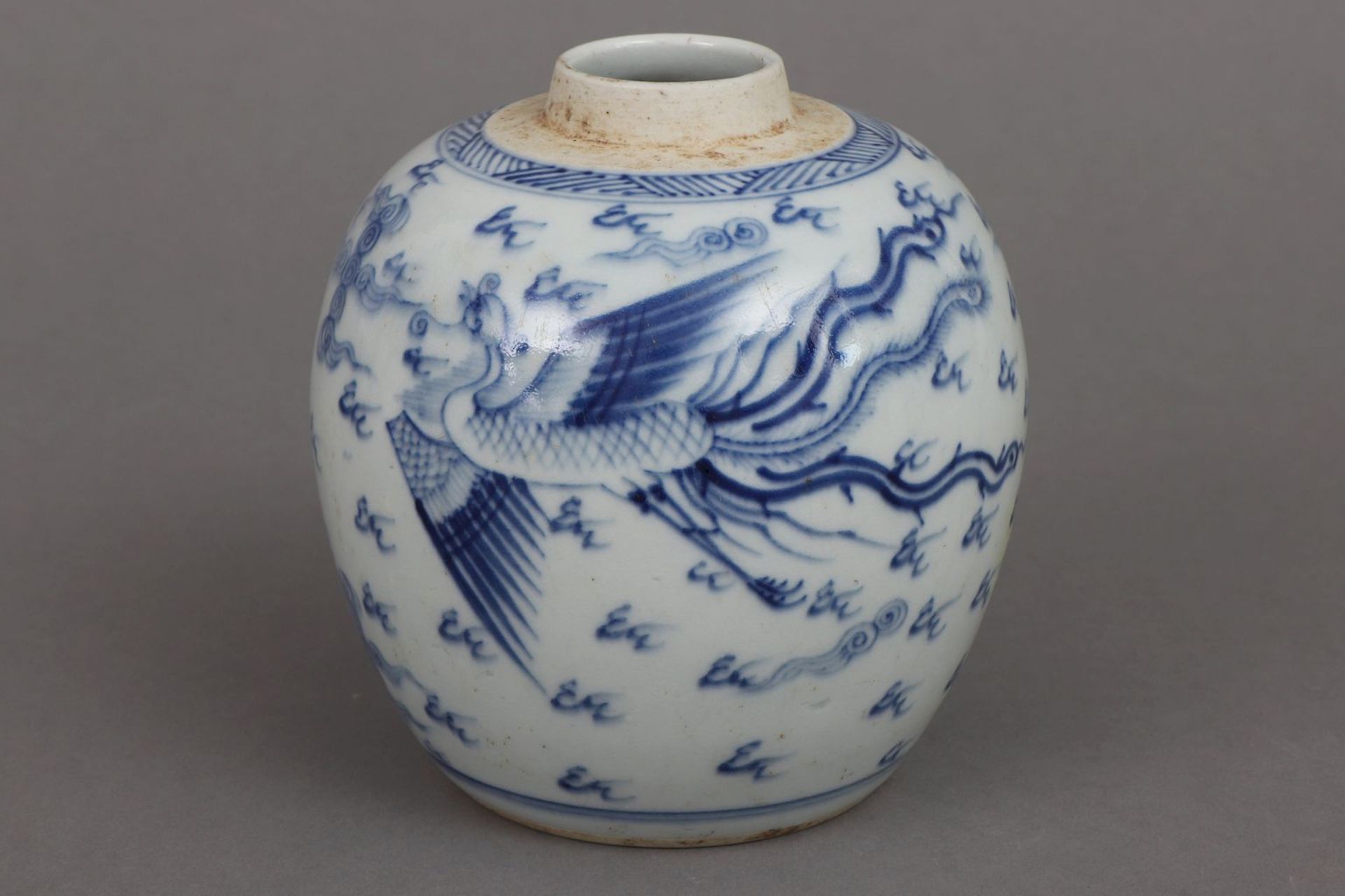Chinesische Teedose mit Blaumalerei