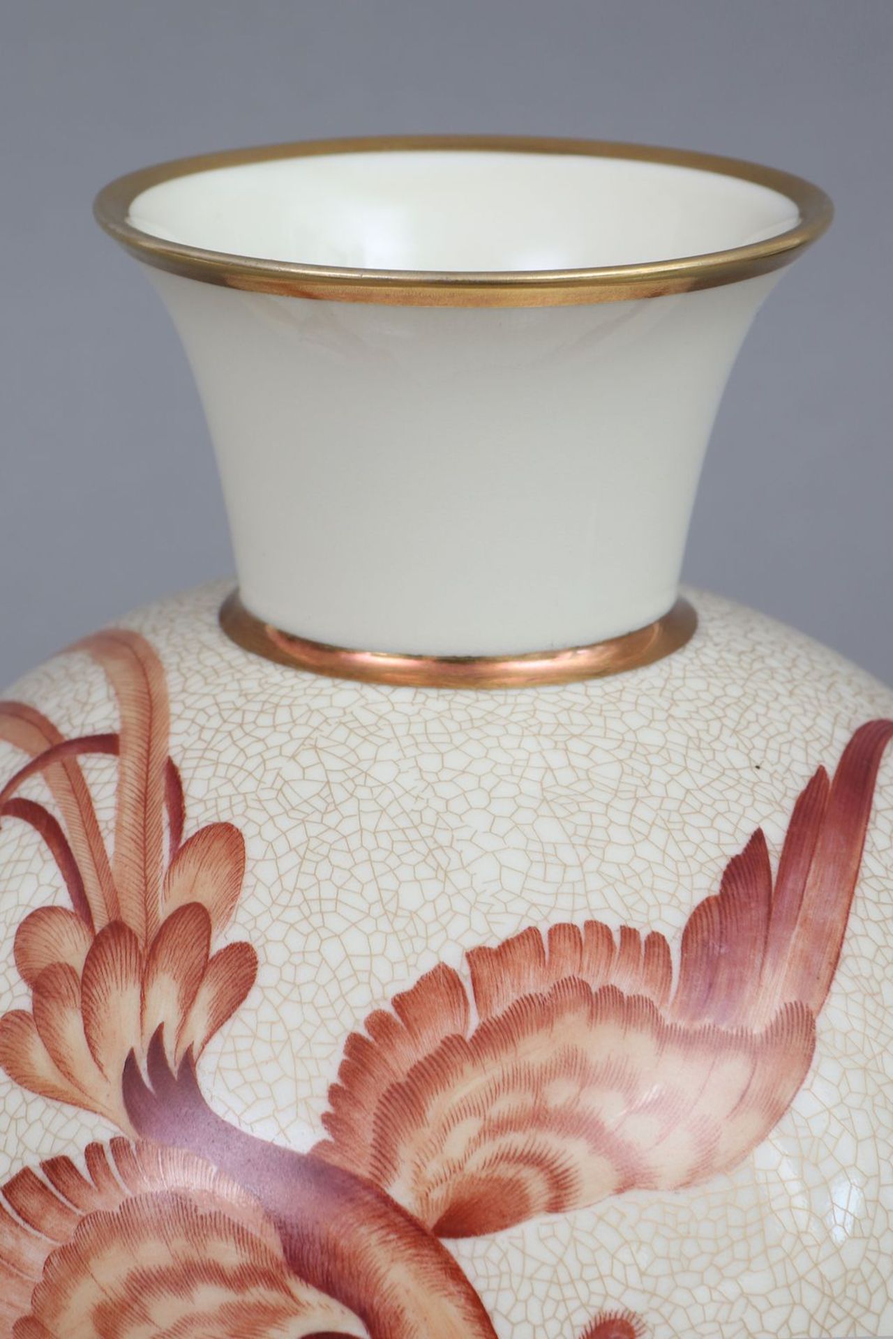 ROSENTHAL Craquelee-Vase mit Paradiesvogeldekor - Image 3 of 5