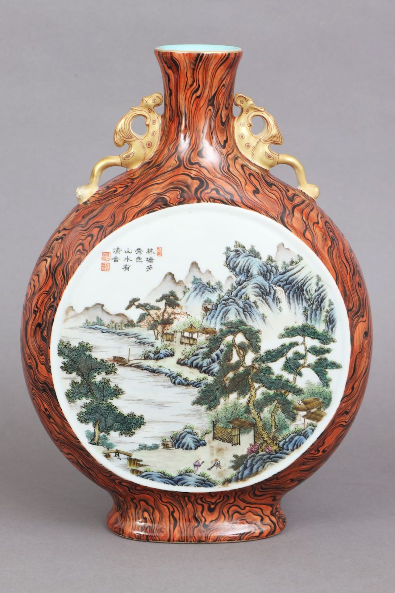 Chinesische Vase in Pilgerflaschen-Form