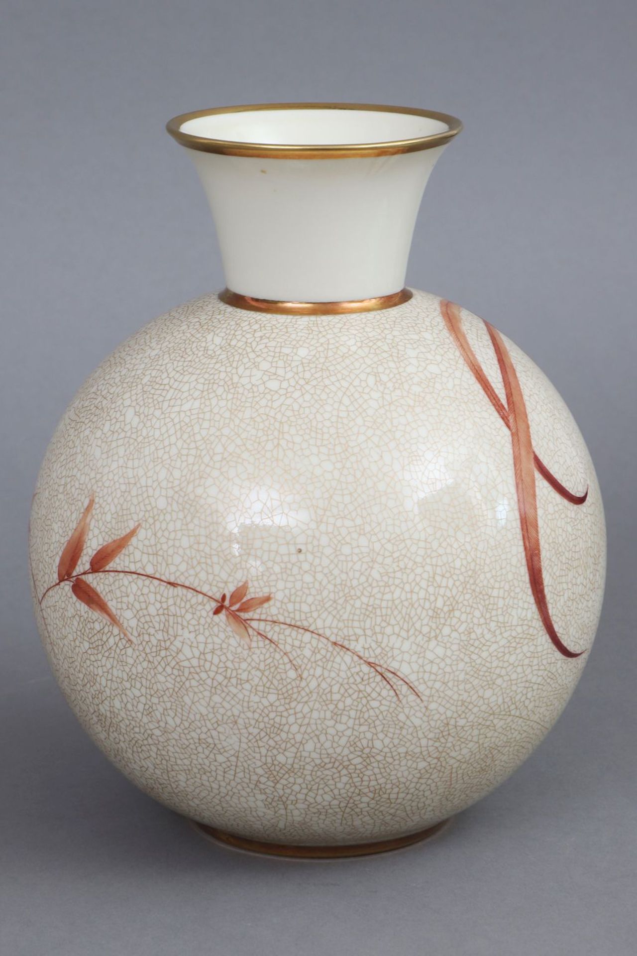 ROSENTHAL Craquelee-Vase mit Paradiesvogeldekor - Bild 4 aus 5