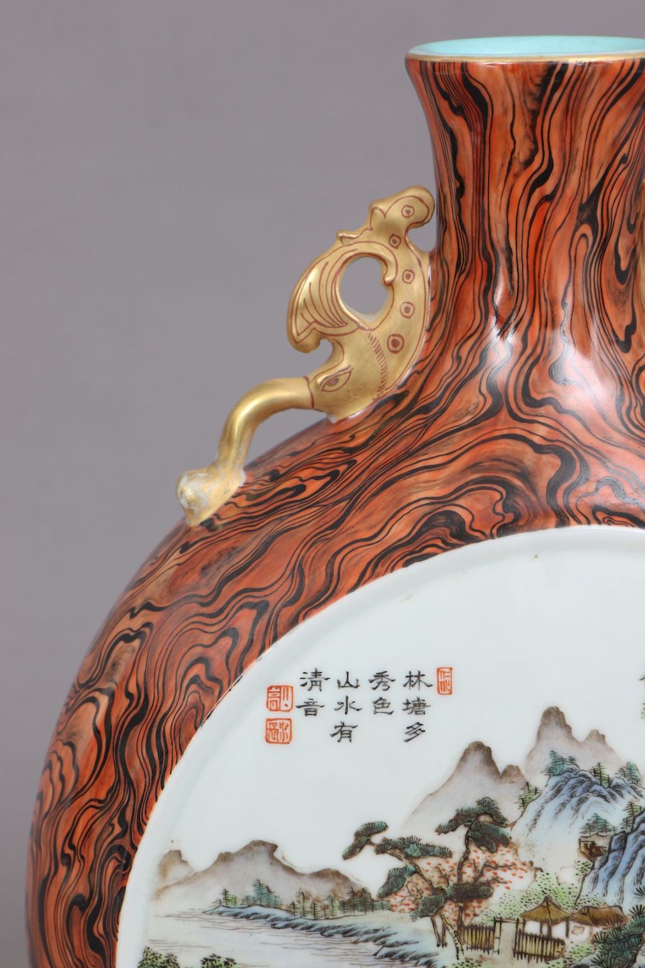 Chinesische Vase in Pilgerflaschen-Form - Bild 3 aus 5