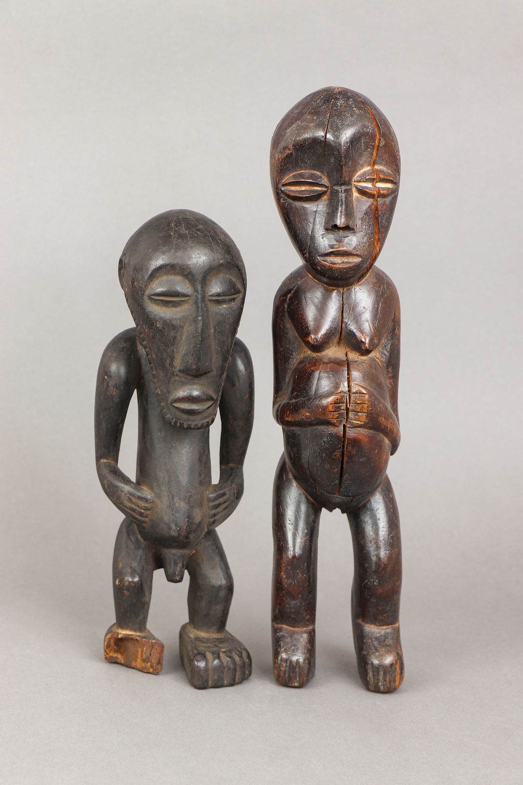 2 afrikanische Ahnenfiguren, wohl Songye, Kongo