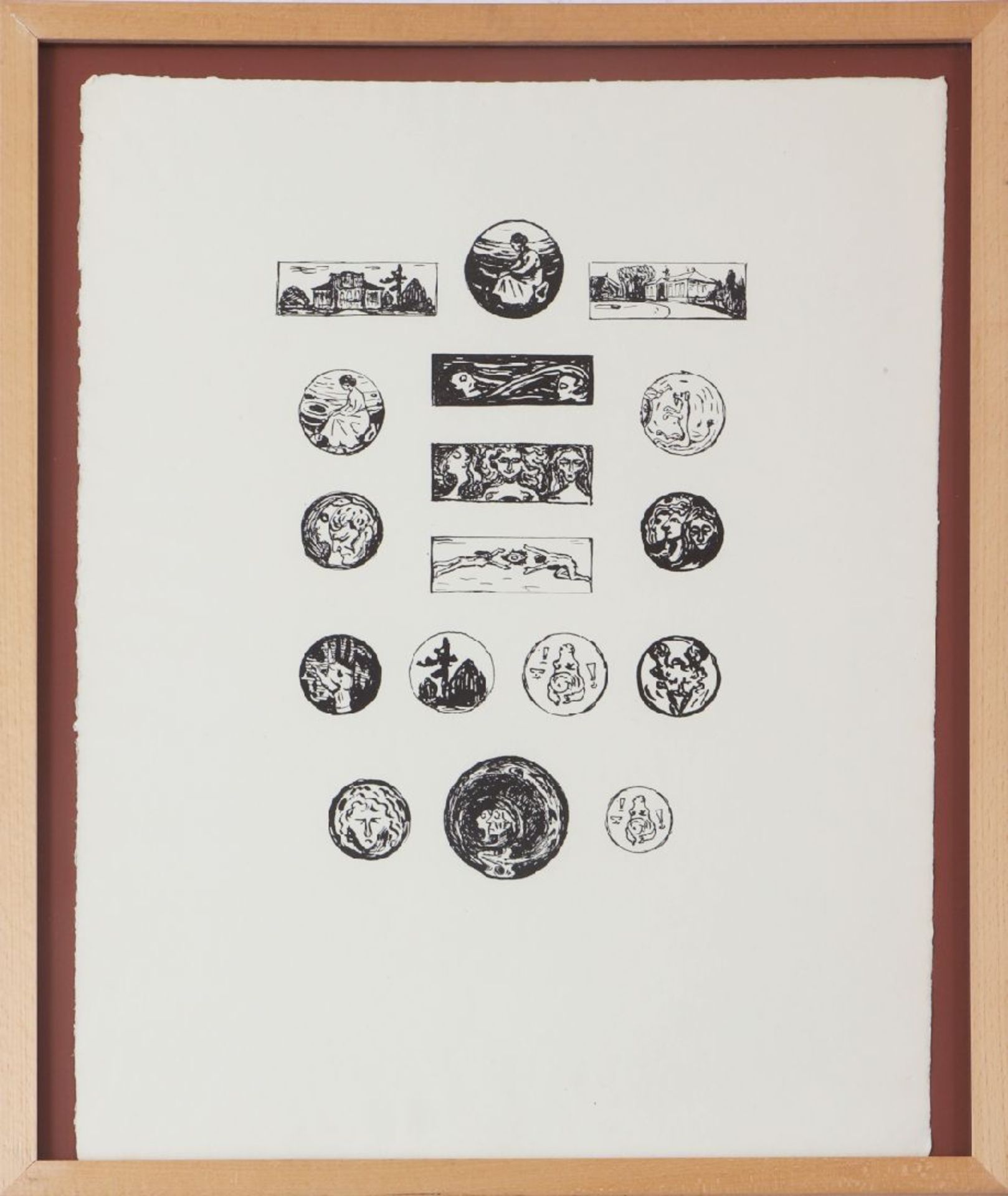 EDVARD MUNCH (1863 Adalsbruk/Norwegen - 1944 Oslo)Radierung, ¨17 Vignetten zum Oeuvre-Katalog von