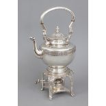 Silber Teekanne auf Rechaud im Stile des Empire800er Silber, Deutsch, um 1900, Empire-Dekor/Ornament