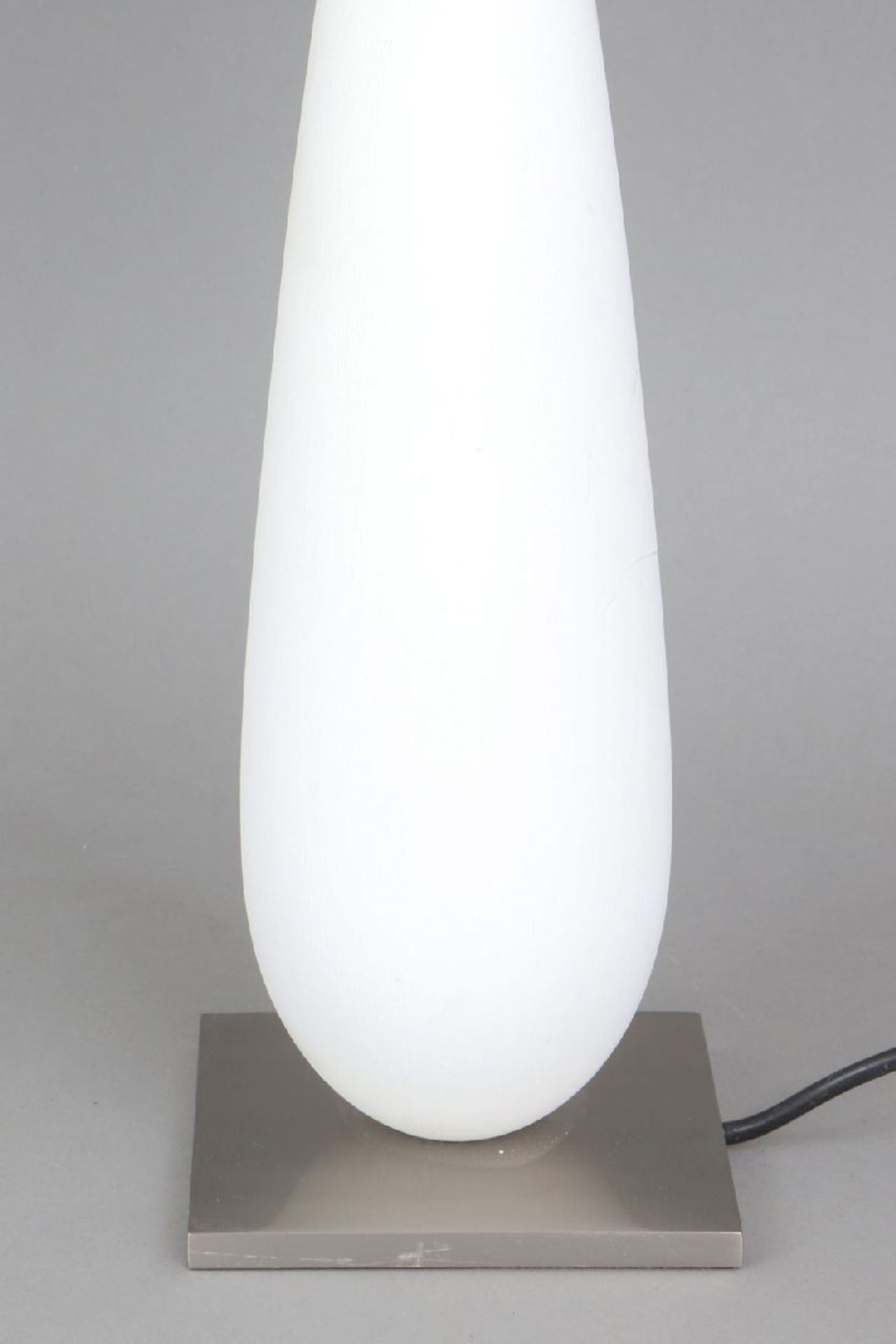 SCHÖNECKER LEUCHTEN TischlampeStand in Keulenform, weiß lackiert, gebürsteter Stahlstand und - - Image 2 of 4