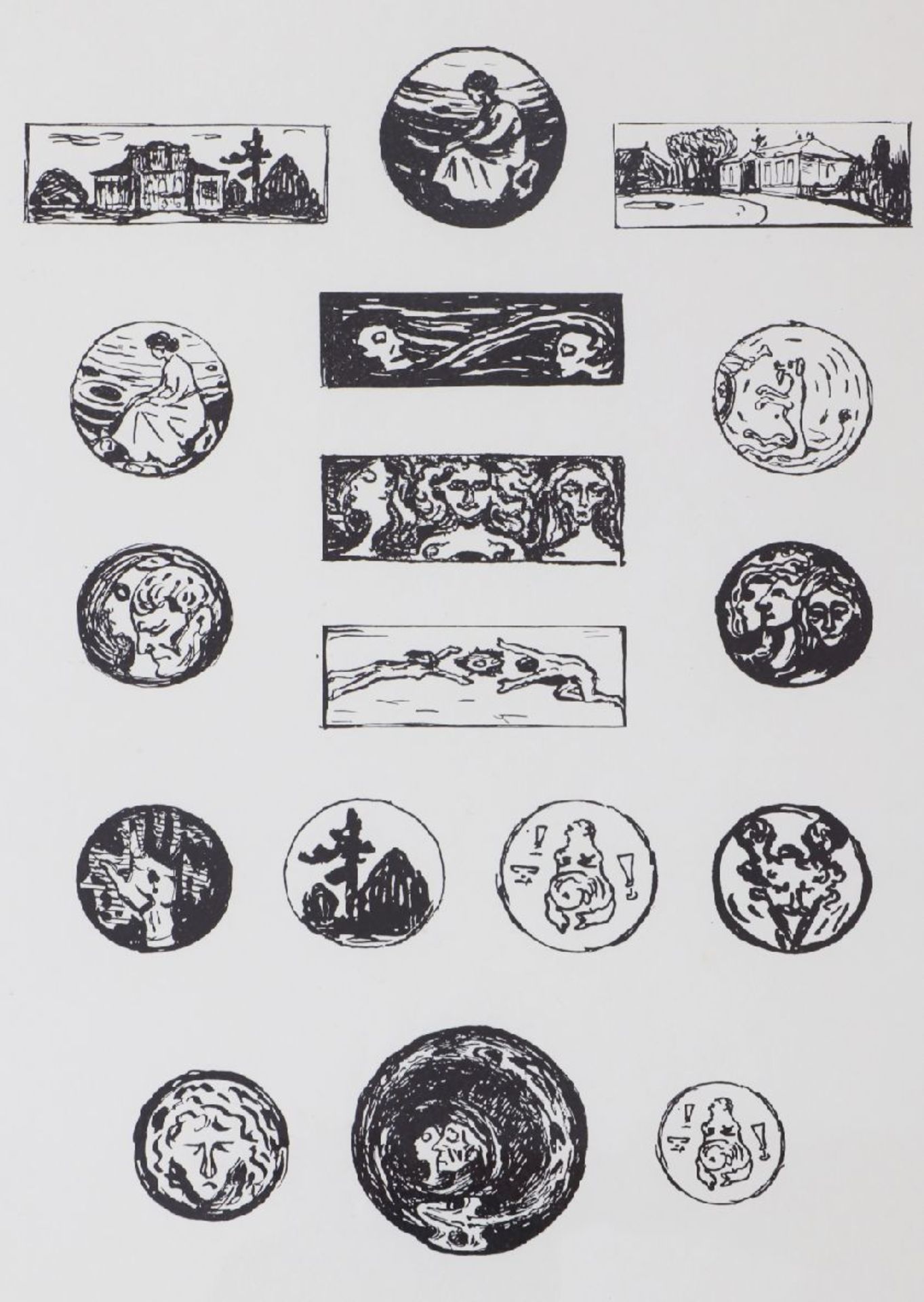 EDVARD MUNCH (1863 Adalsbruk/Norwegen - 1944 Oslo)Radierung, ¨17 Vignetten zum Oeuvre-Katalog von - Bild 2 aus 3