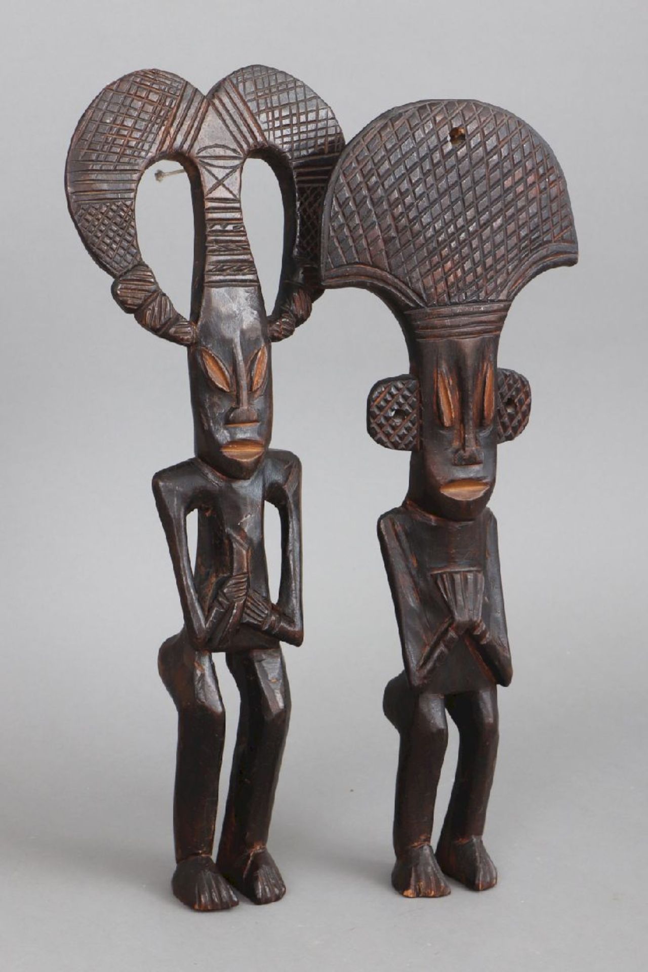 2 afrikanische Ritualfiguren der AshantiWestafrika um1930, ¨Zwillingsfiguren¨, stehende Figuren, - Image 3 of 4