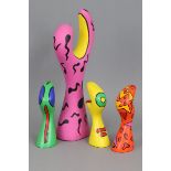 JENNY (Pop-Art Künstler des 20./21. Jahrhunderts), 4 PlastikenGips, farbig bemalt, diverse abstrakte