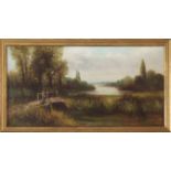 J. WILLIAMSON (Englischer Maler des 19. Jahrhunderts)Öl auf Leinwand, ¨Morning on the River Avon¨,