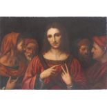 UNBEKANNTER KÜNSTLER nach BERNARDINO LUINI (1482 Runo - 1532 Mailand)Öl auf Holz, ¨Christ among