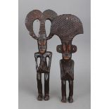2 afrikanische Ritualfiguren der AshantiWestafrika um1930, ¨Zwillingsfiguren¨, stehende Figuren,