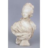 Alabasterbüste der Marie-Antoinettewohl Frankreich, 19. Jahrhundert, unbekannter Künstler/
